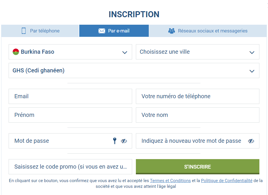 1xbet inscription par e-mail.